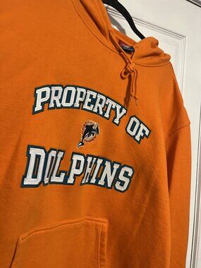 Vintage Y2K Reebok Gridiron NFL Classic Miami Dolphins Hoodie Men XL